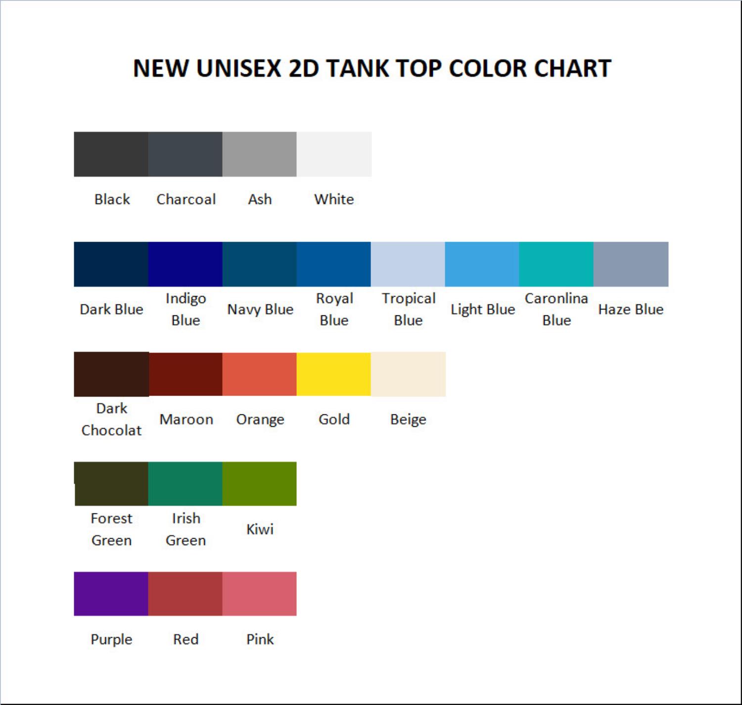 tank top color chart - Astro Bot Stuff Store