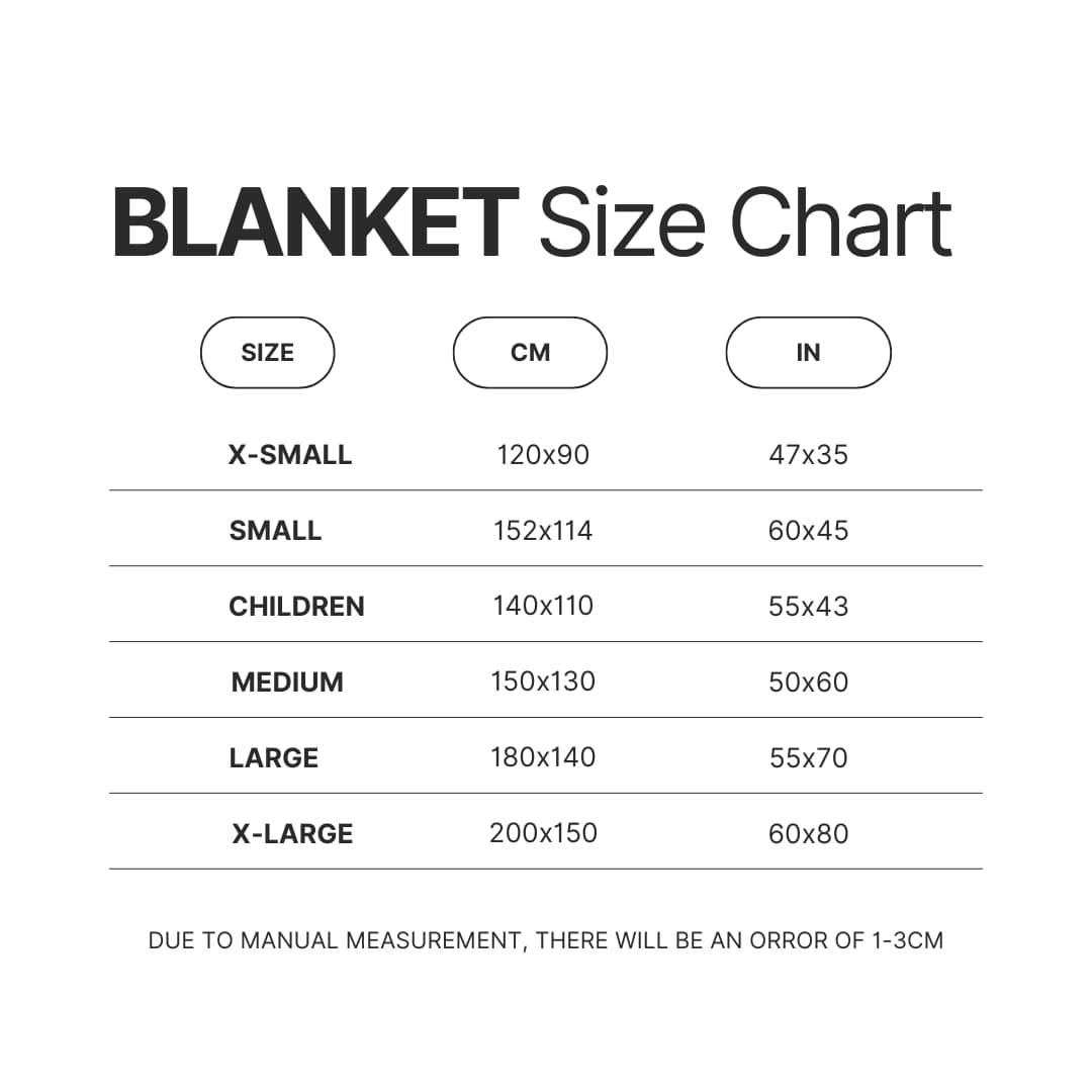 Blanket Size Chart - Astro Bot Stuff Store