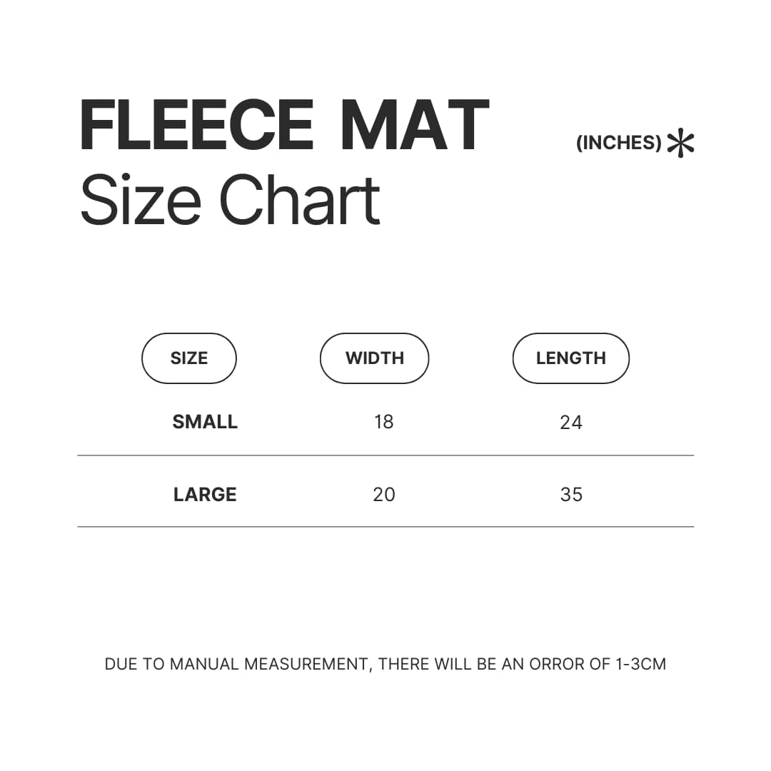 Fleece Mat Size Chart - Astro Bot Stuff Store