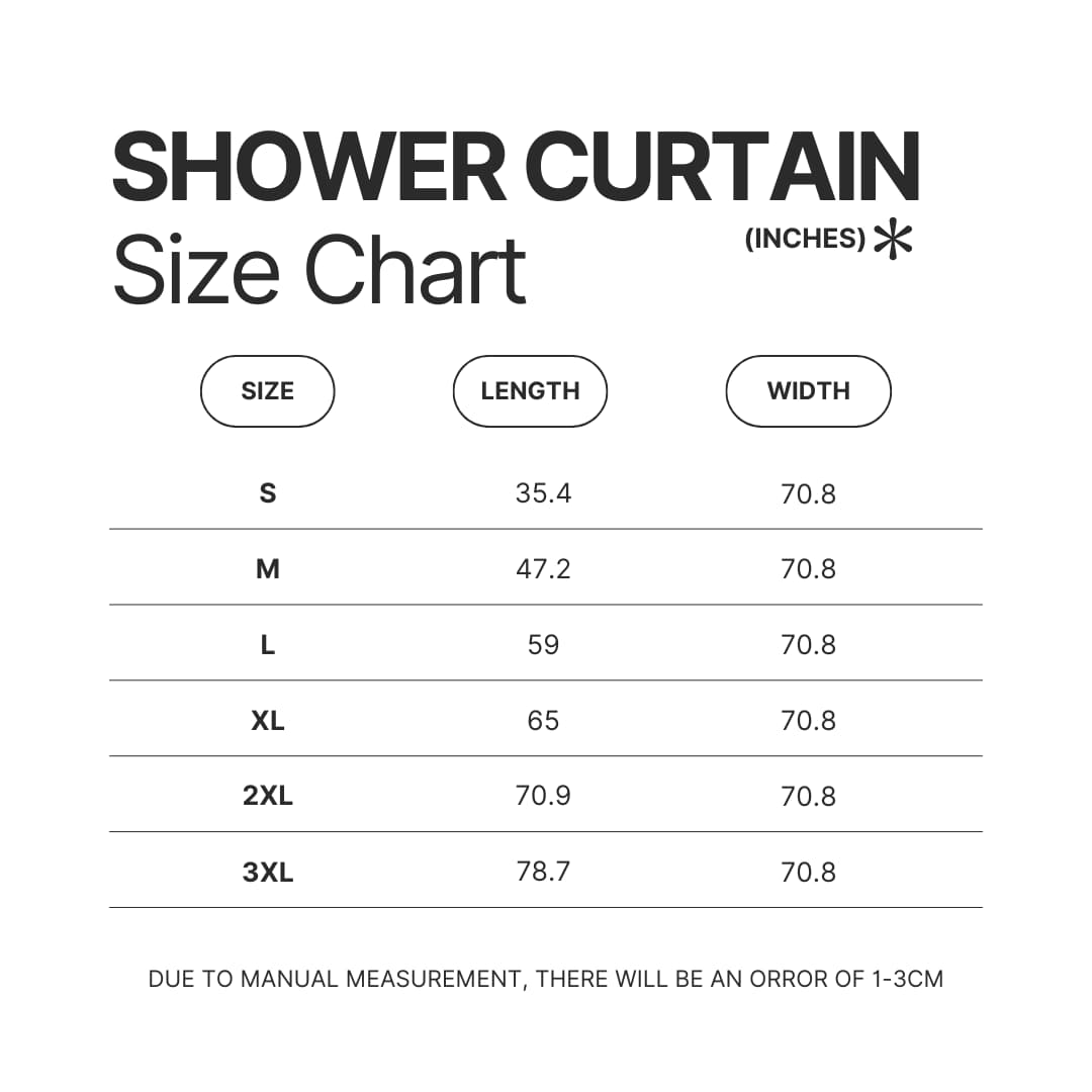 Shower Curtain Size Chart - Astro Bot Stuff Store